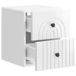 vidaXL Cabinet de chevet mural Blanc brillant 33 x 34 5 x 40 cm
