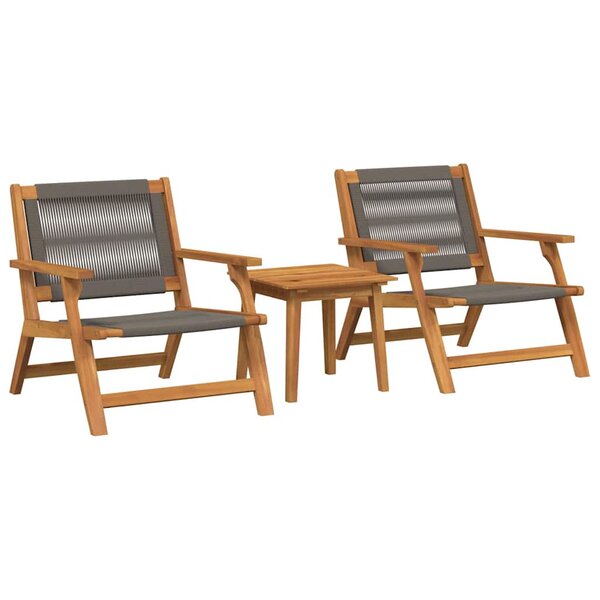 vidaXL Chaises de jardin avec table 3 Pièces Gris 45 x 45 x 40 cm
