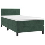 vidaXL Sommier à lattes de lit et matelas et LED Vert foncé 80x200 cm