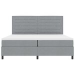 vidaXL Lit à ressorts avec matelas gris clair 200x200 cm en tissu