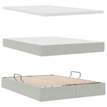 vidaXL Lit de rangement LED avec matelas Gris clair 140 x 190 cm