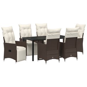 vidaXL Ensemble de 4 Marron Rattan PE Sofa Simple