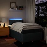 vidaXL Sommier à lattes de lit avec matelas bleu 120x190 cm tissu