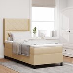 vidaXL Lit à ressorts avec matelas - Crème  90x200 cm  Tissu