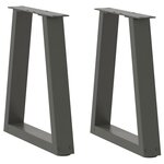 vidaXL Pieds de table basse en forme de V 2 pièces Anthracite 28 x (42-43 3) cm Acier