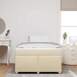vidaXL Cadre de lit avec matelas Crème 120 x 200 cm tissu