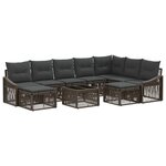 vidaXL Ensemble de canapé de jardin 10 Pièces Gris polyrotin
