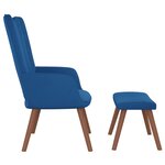 vidaXL Chaise de relaxation avec repose-pied Bleu Velours
