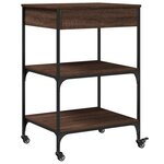 vidaXL Chariot de cuisine chêne marron 60x48x89 5 cm bois d'ingénierie