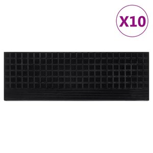 vidaXL Marches d'escalier 10 Pièces 25x75 cm caoutchouc
