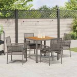 vidaXL Ensemble de salle à manger pour jardin 5 Pièces Gris Poly rotin