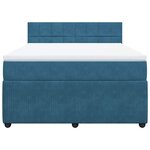 vidaXL Sommier à lattes de lit et matelas bleu 140x190 cm velours