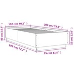 vidaXL Cadre de lit avec lumières LED gris béton 100x200 cm