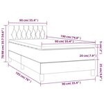 vidaXL Sommier à lattes de lit avec matelas et LED Noir 90x190cm Tissu