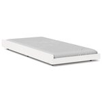 vidaXL Cadre de lit Blanc avec lattes en bois naturel Bois de pin Simple