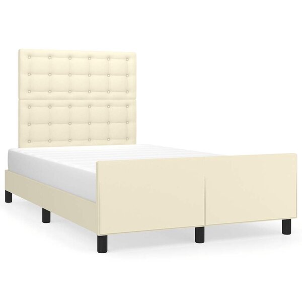 vidaXL Cadre de lit sans matelas crème 120x190 cm similicuir