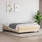 vidaXL Sommier à lattes de lit avec matelas Crème 160x200 cm Tissu