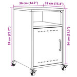 vidaXL Tables de chevet 2 Pièces noir 36x39x59 cm acier