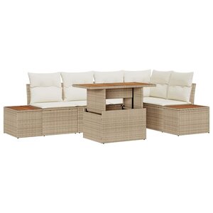 vidaXL Ensemble de salle à manger pour jardin 6 Pièces Beige  Crème