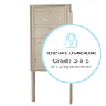 Bloc collectif Leabox  2x4  grade 3  simple face  Extérieur  fixation sur pieds à sceller   Ivoire RAL 1015  finition brillante