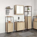vidaXL Ensemble de mobilier de salle de bain avec étagère 3 Pièces