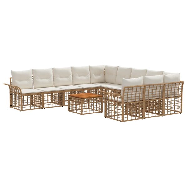 vidaXL Ensemble de canapés d'extérieur 12 Pièces Blanc Naturel et Crème