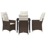 vidaXL Ensemble de salle à manger pour jardin 5 Pièces Marron Poly rotin
