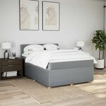 vidaXL Sommier à lattes de lit avec matelas Gris clair 160x200cm Tissu