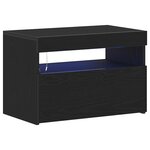 vidaXL Cabinet de chevet avec lumières LED Chêne noir 60x35x40 cm Bois technique