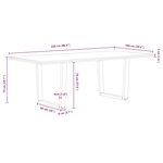 vidaXL Table à manger avec bord naturel 220x100x74cm bois massif chêne
