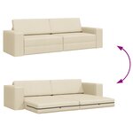 vidaXL Canapé Lit 2-en-1 Crème 245x150x60.5 cm Tissu