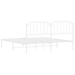 vidaXL Cadre de lit métal sans matelas et tête de lit blanc 183x213 cm
