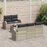 vidaXL Ensemble de canapé de jardin 6 Pièces Gris clair et gris foncé