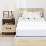 vidaXL Matelas Moyennement ferme 70 x 200 cm Blanc et Bleu