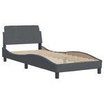 vidaXL Lit avec matelas Hanko gris foncé 90x200 cm velours