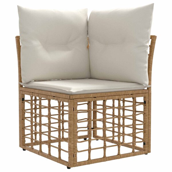 vidaXL Unité de canapé d'angle modulable pour extérieur Naturel