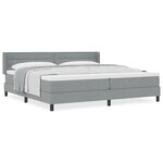vidaXL Lit Box Spring avec matelas - Gris clair - 200 x 200 cm - Tissu