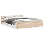 vidaXL Cadre de lit sans matelas bois massif 140x190 cm