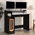 vidaXL Bureau avec lumières LED noir 97x45x90 cm bois d'ingénierie