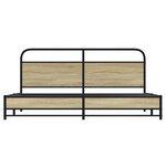 vidaXL Cadre de lit en métal sans matelas chêne sonoma 193x203 cm
