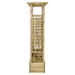 vidaXL Pergola de jardin avec banc et jardinières Bois de pin imprégné