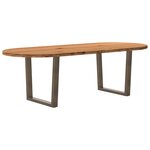 vidaXL Table à manger marron clair bois de chêne massif ovale