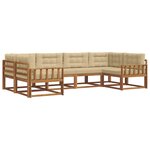 vidaXL Ensemble de canapés d'extérieur 6 pc Naturel et Beige
