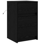vidaXL Table de chevet avec lumières LED Chêne noir Bois d'ingénierie