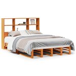 vidaXL Lit bibliothèque sans matelas cire marron 140x190cm bois massif