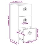 vidaXL Cabinet de Dossier avec tiroir Vert olive 44 x 50 x 106.5 cm