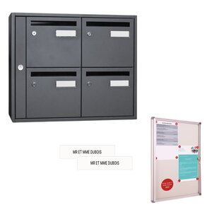 Offre Pack : Bloc B4 Tendance 380 Acier Gris Anthracite · Tableau d'affichage A4 · Etiquettes