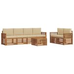 vidaXL Ensemble de canapés d'extérieur 7 pc Naturel et Beige