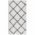 vidaXL Tapis shaggy à poils longs moderne crème et noir 80x150 cm