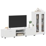 vidaXL Ensemble meuble TV FLORIN Blanc brillant Bois d'ingénierie